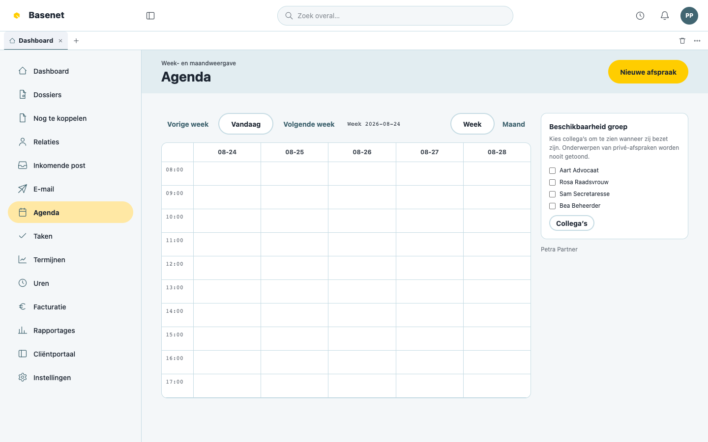 The “Agenda” week view