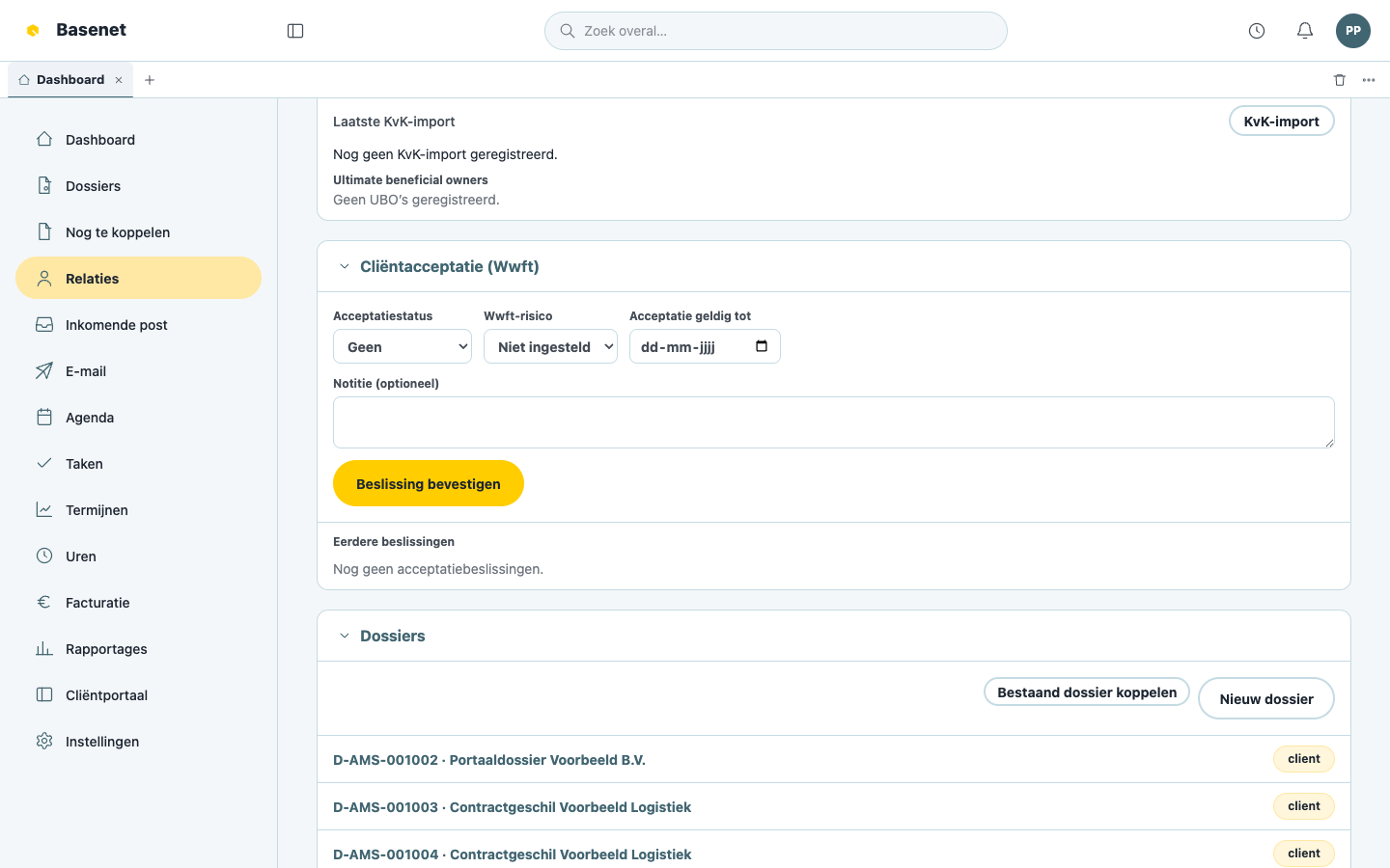Recording the Wwft client-acceptance decision