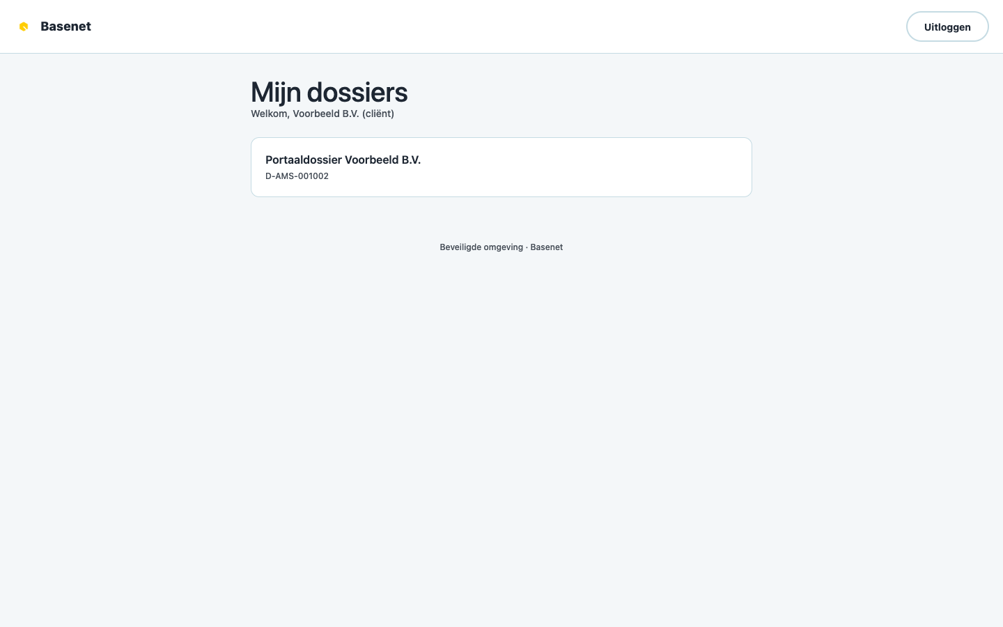 A matter as seen in the client portal
